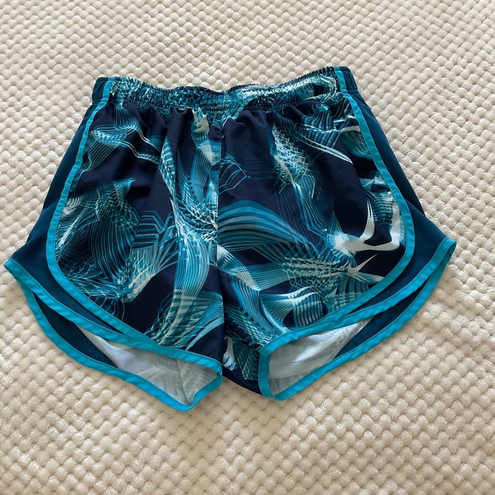 Nike Tempo Running/Athletic Shorts - Blue Abstract Print - Size Small